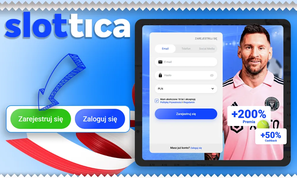 Zarejestrować się w Slottica